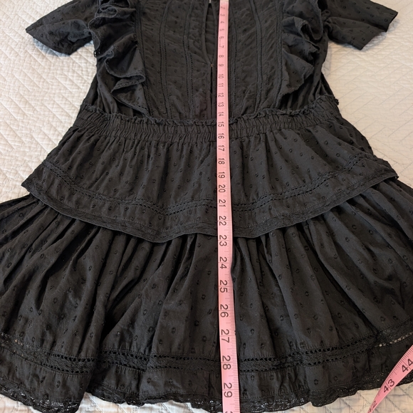 LoveShackFancy Black Ruffled Mini Dress - Picture 10 of 11